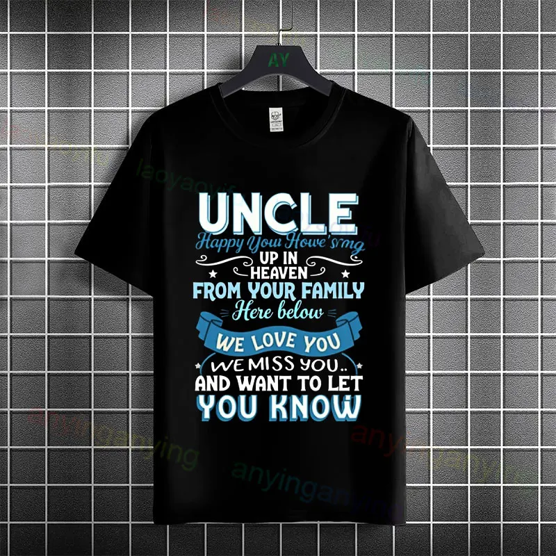 Men's Funny Uncle Slogan Casual T-shirt 100% Cotton Short Sleeve Round Neck Tshirt Perfect for For New Uncles Birthdays & Family