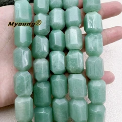 Large Faceted Natural Green Jades Aventurine Cutting Nugget Beads For DIY Jewelry Making MY240136