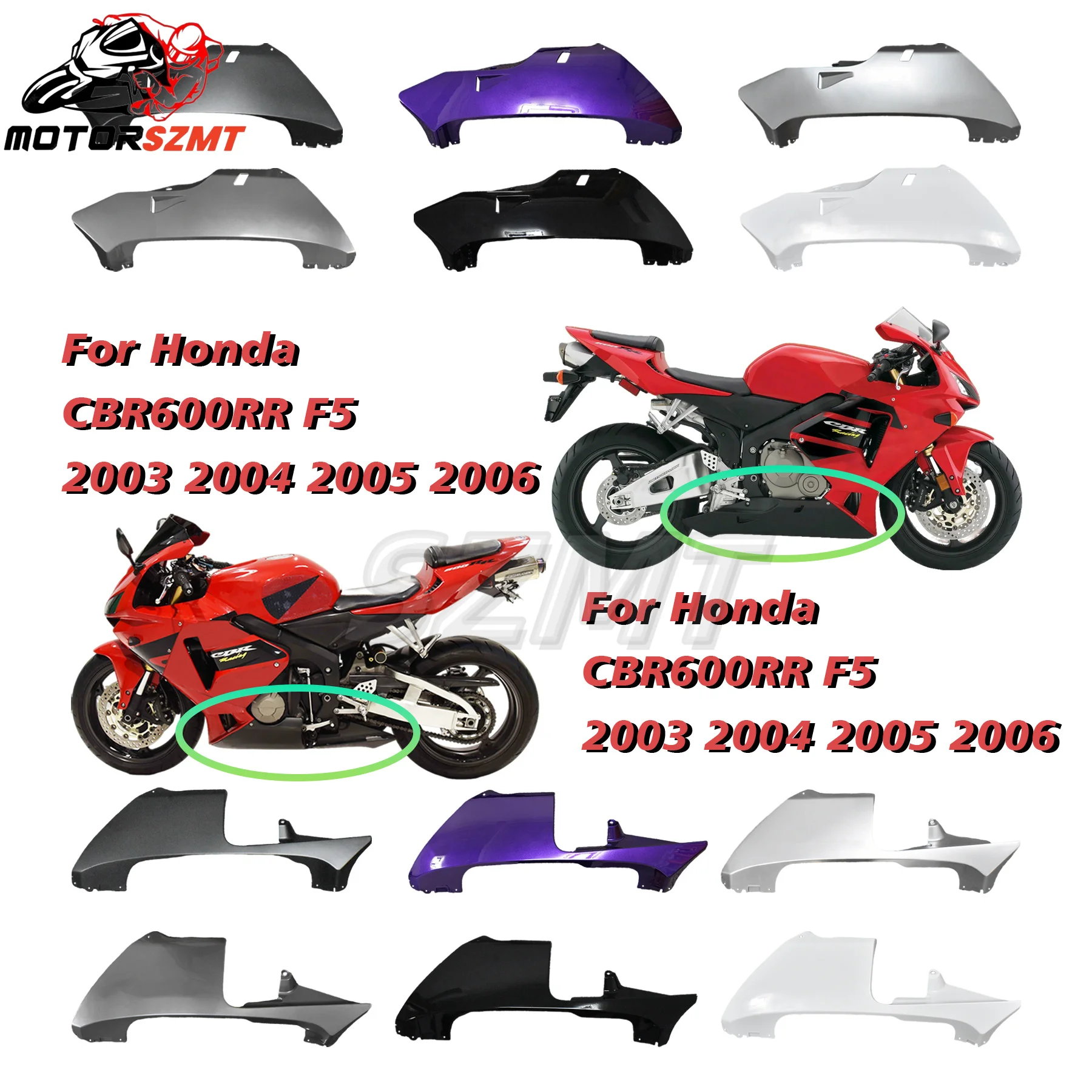 

Injection ABS Motorcycle Bottom Panel For HONDA CBR600RR F5 2003-2006 Lower Side Fairing Molded Plastic Accessory