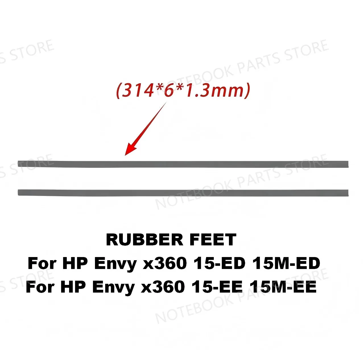 Rubber Feet On Bottom For HP Envy X360 15-ED 15-EE 15M-EE 15M-ED Rubber Feet Silver/Brown 2 Pcs One Set With Sticker