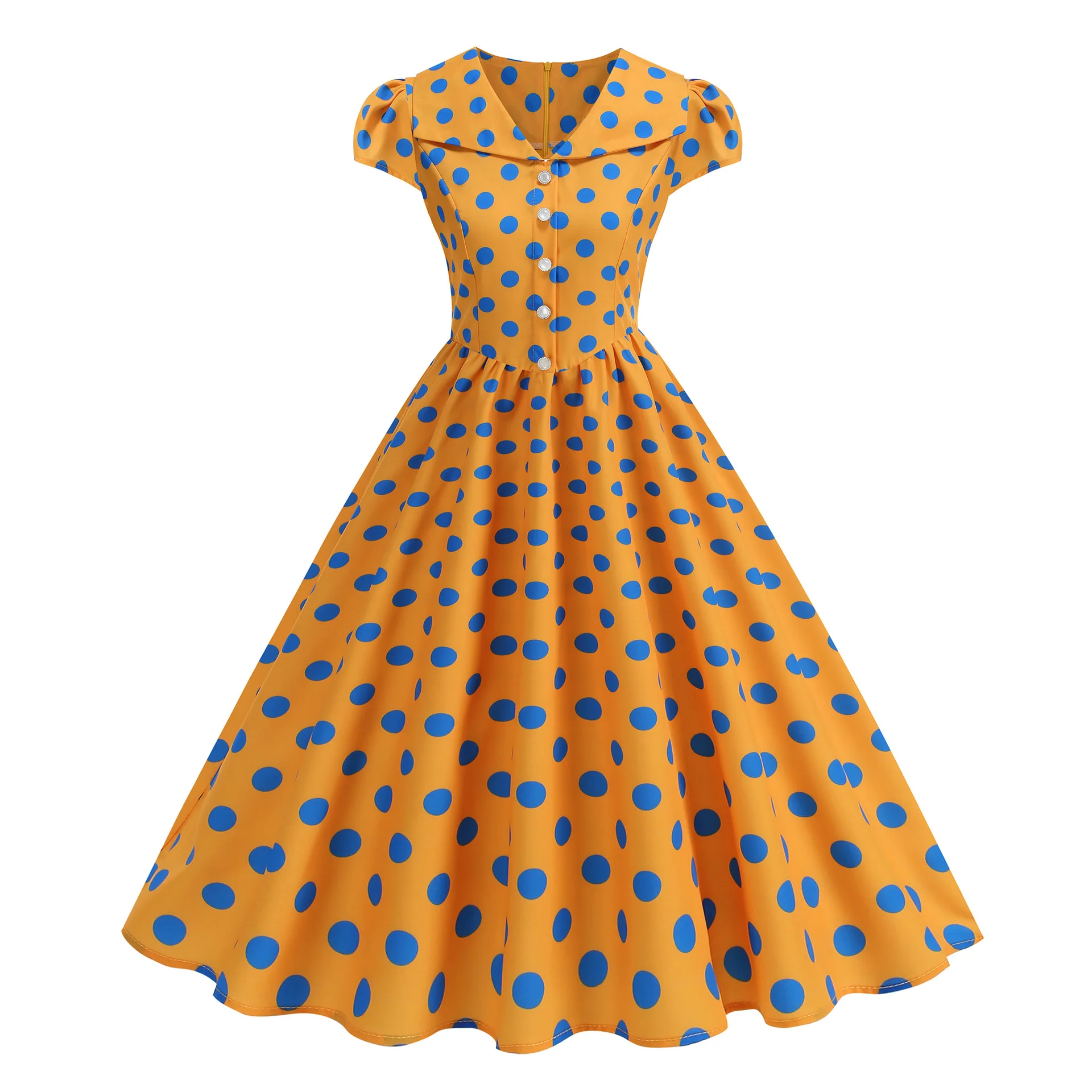 Gaun Retro Polka Dot Chic Big  - Women'S Fashion In The 1950S ulasan dan harga