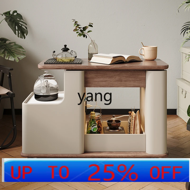 LMM movable coffee table cart small apartment modern living room snacks sofa side lift trolley