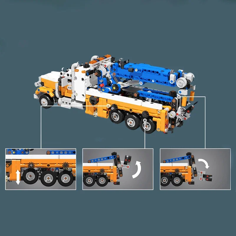 1003PCS Moc 도시 엔지니어링 헤비 듀티 견인 트럭 모델 기술 빌딩 블록 크리 에이 티브 어린이 벽돌 장난감 선물