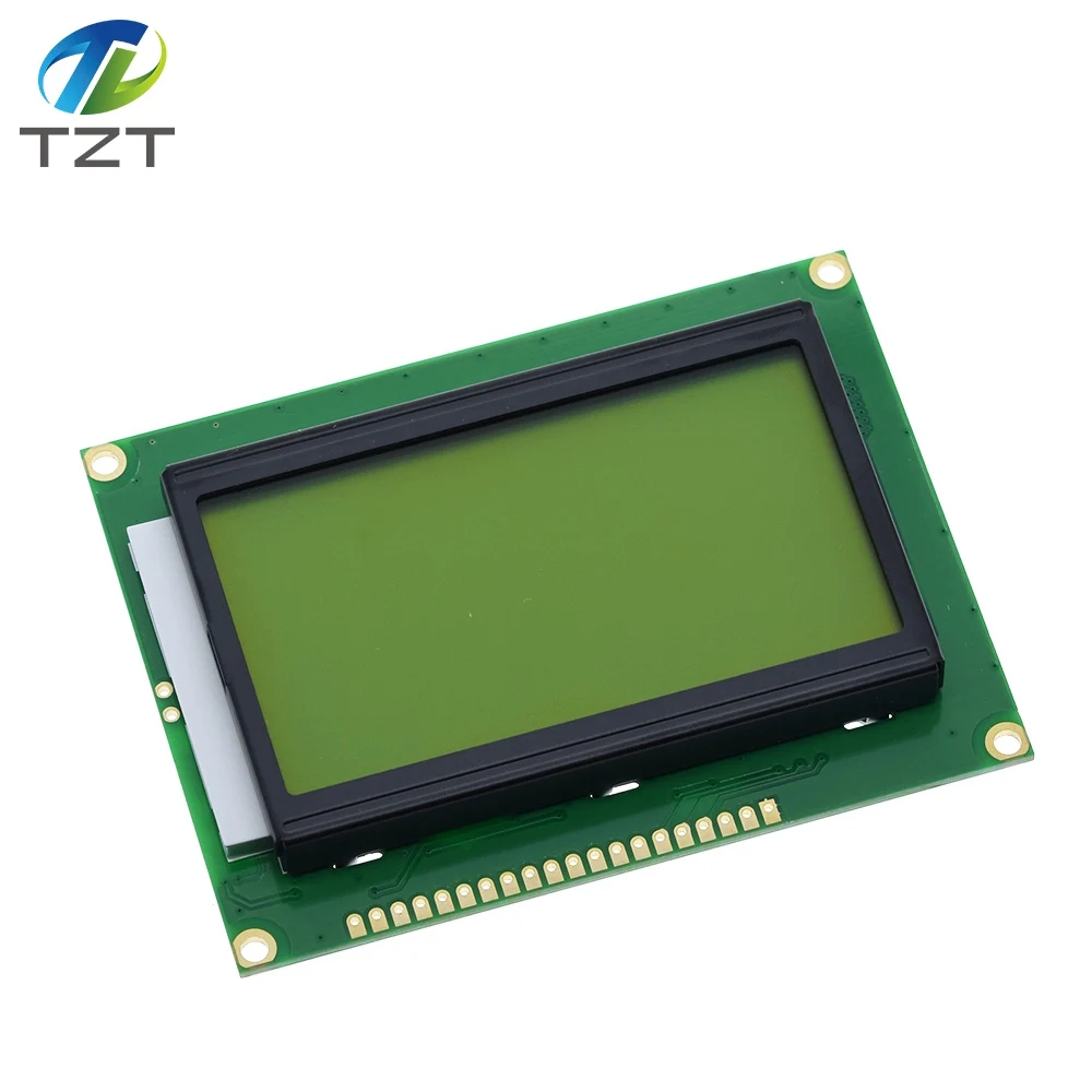 128*64 DOTS Yellow Green LCD module 5V blue screen 12864 LCD with backlight ST7920 Parallel port for arduino raspberry pi