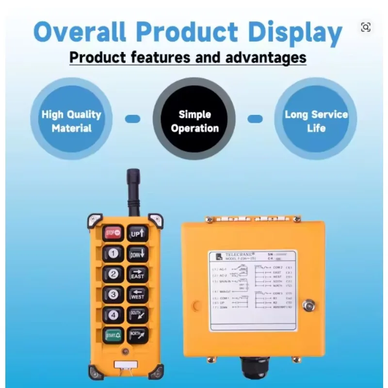 F23-BB 10-Button 315MHz Industrial Wireless Crane Remote Control, Radio Switch for Hoist & Overhead Bridge Crane Lifting