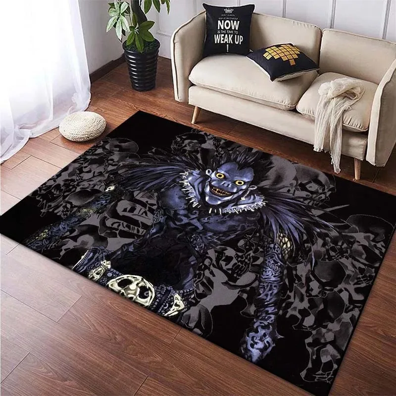 Japanese Anime Death Note Kira Non Slip Felt Carpet Kids Bedroom Floor Mats Sofa Table Washable Area Rugs for Living Room Decor