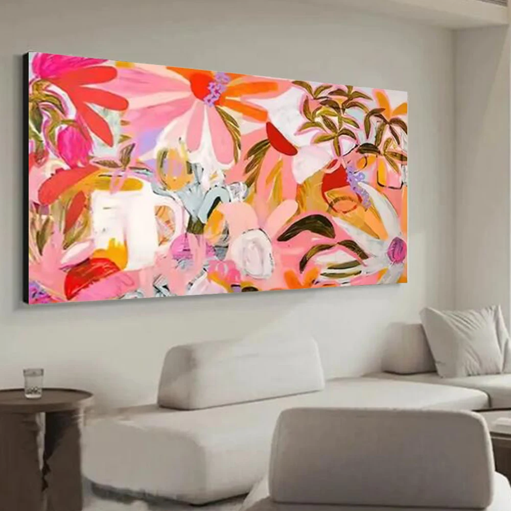 Scandinavian Abstract Graffiti Thick Oil Texture Handmade Canvas Wall Art Paintings Decor for Living Room