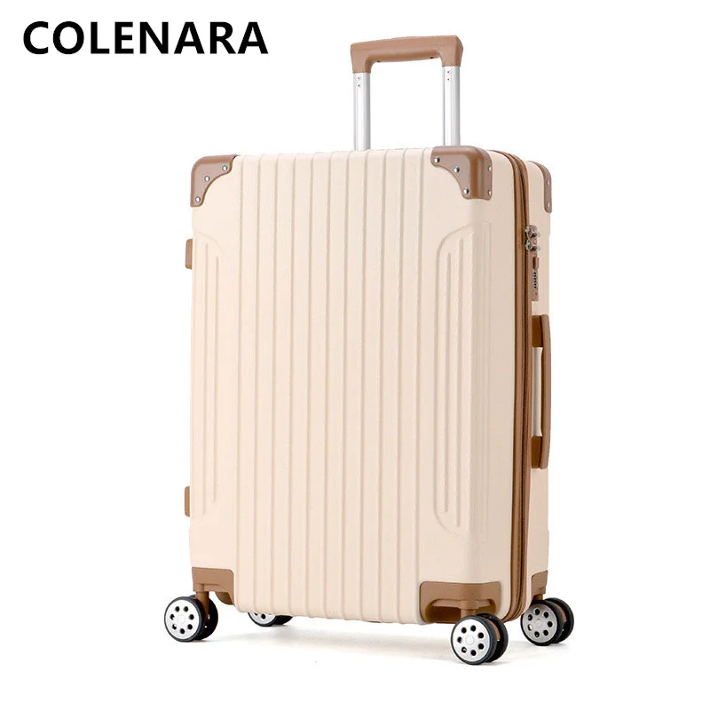 COLENARA 20/22/24/26Inch Luggage New Women's Carry-on Portable Makeup Bag Set Men's Trolley Case with Wheels Rolling Suitcase