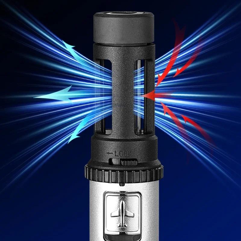360° Large Firepower Direct Spray Gun Windproof Circulation Inflatable Lighter Blue Flame Red Flame Personalized Creativity