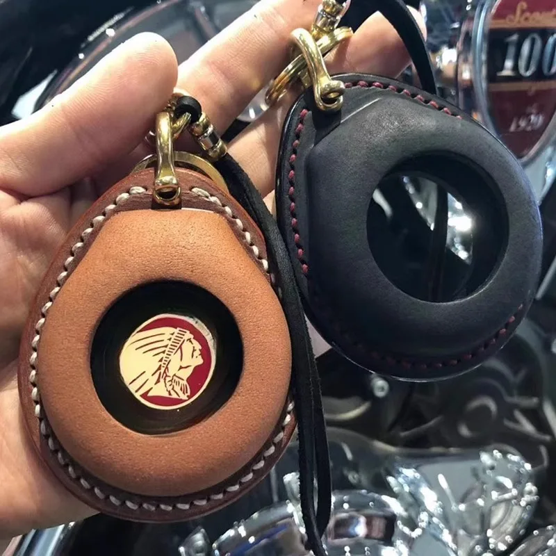 Motorcycle induction key bag Harley breakthrough Street Fighter Road King handmade cowhide fat retro key cover