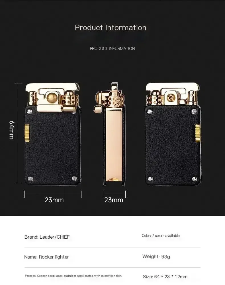 CHIEF-Rocker Kerosene Lighter Rare Windproof Old Vintage Smoking Liquid Lighter Creative Personalized Gift