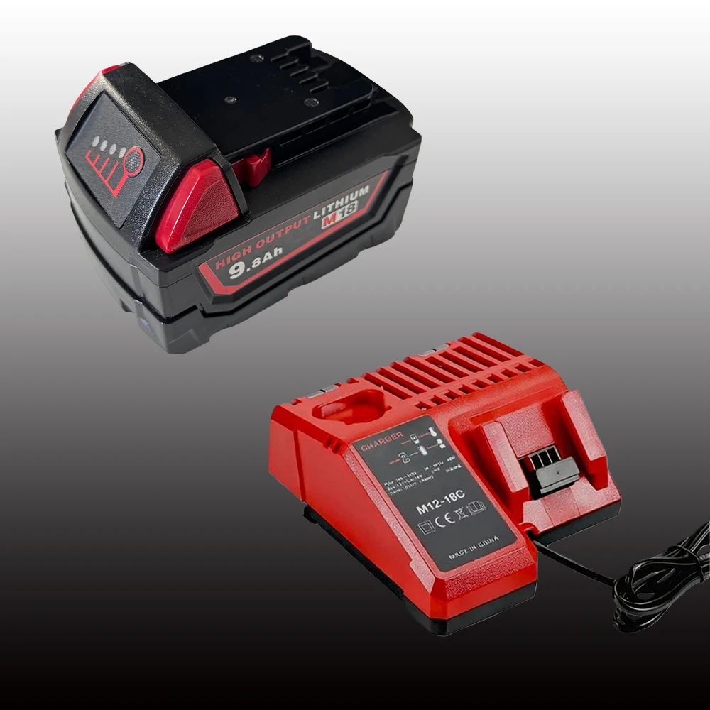 

For Milwaukee 18V battery M18-HB3 high energy battery 9.8AH ,for original Milwaukee M12-18FC charger 48-11-1815