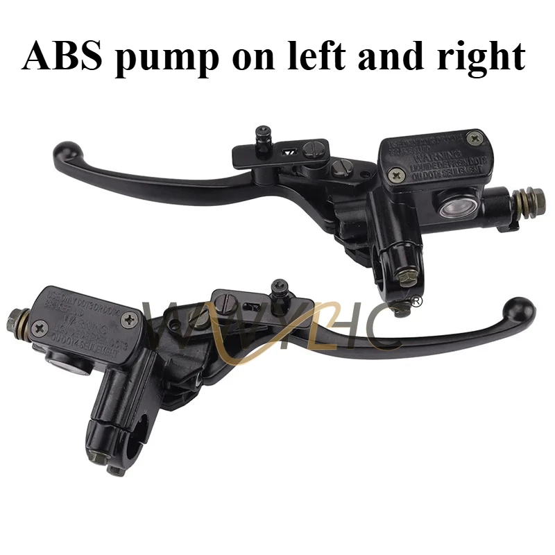 

Подходит для мотоцикла, квадроцикла, трехколесного велосипеда, тормозной верхний насос, внедорожника, левый и правый ручной тормоз с парковочным верхним насосом из АБС-пластика