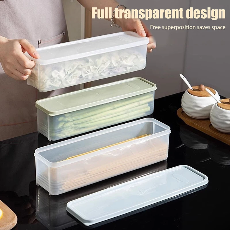Airtight Plastic Food Storage Containers With Lids For Kitchen Pantry Organizer Long Rectangular Box For Cereal Pasta Vegetables