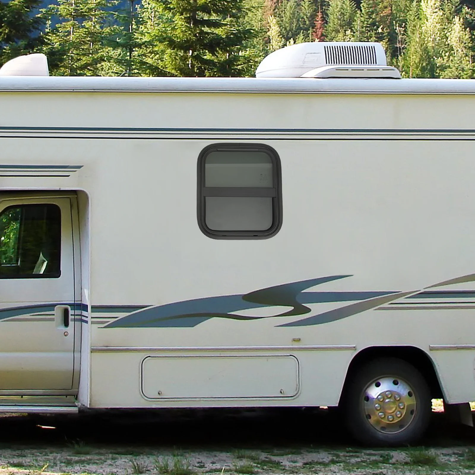 نافذة RV شاشة عمودية منزلقة مضادة للبعوض نفاذية 20% عالية الخصوصية مقاومة للأشعة فوق البنفسجية مقاومة للماء قفل ثابت سهل التركيب