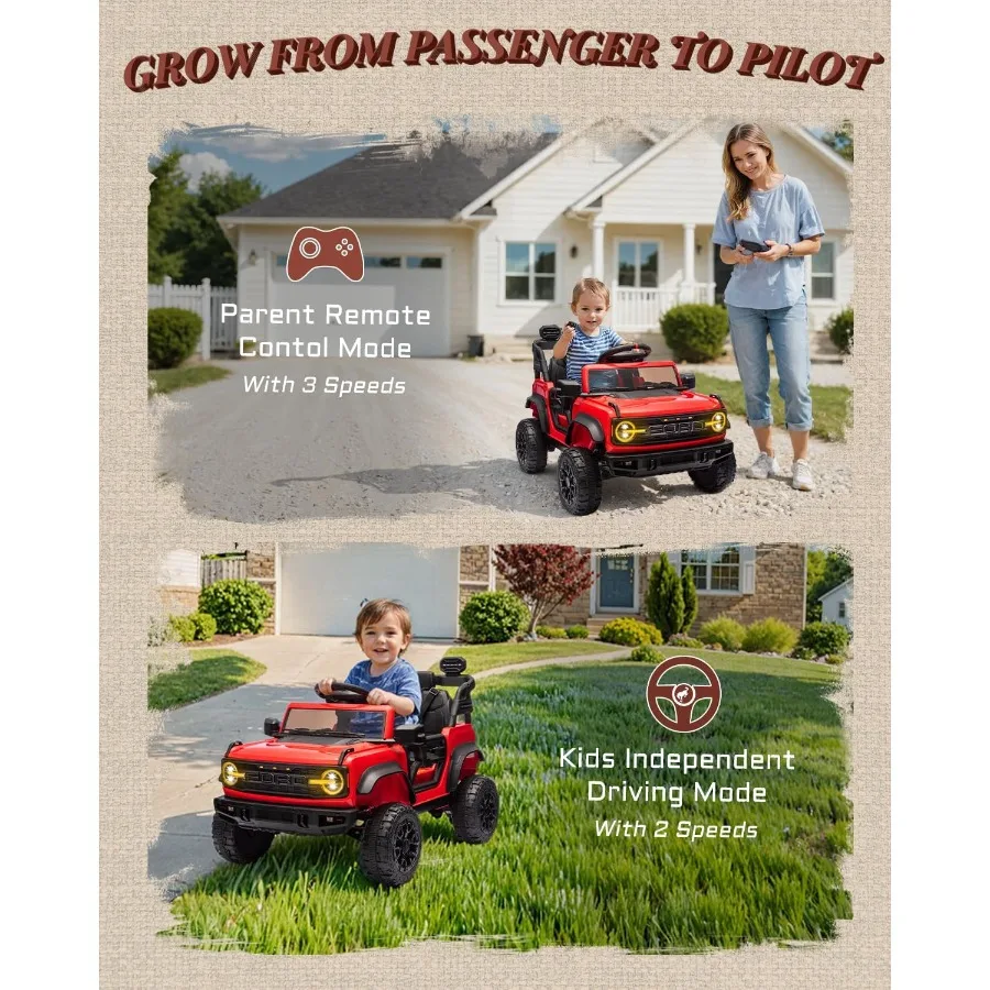 Licencjonowane pojazdy elektryczne 12V dla dzieci, samochodzik dla dzieci z pilotem, elektryczny samochód dla malucha z płynnym rozruchem, otwierane drzwi, MP3