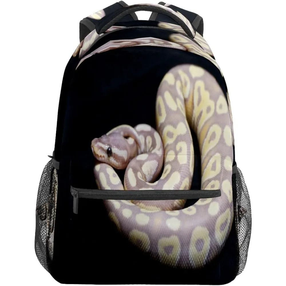 

Double - shoulder Backpack with Realistic Ball Python Print, Side Mesh Pockets, Ideal for Reptile Enthusiasts and Those Loving