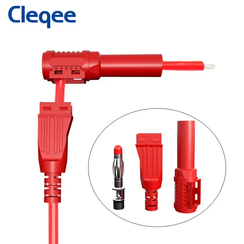 Cleqee P8003 Series Multimeter Test Probe Set with 4mm Banana Plug Adapter Replaceable 1mm/2mm Needle Pin Multi-purpose Test Pen