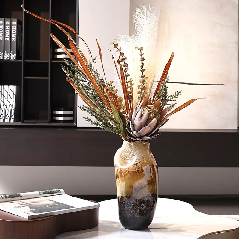 

Creative Gradient Glass Vase Colored Vase with Irregular Flowers Floral Arrangement Accessories Home Decoration Terrarium