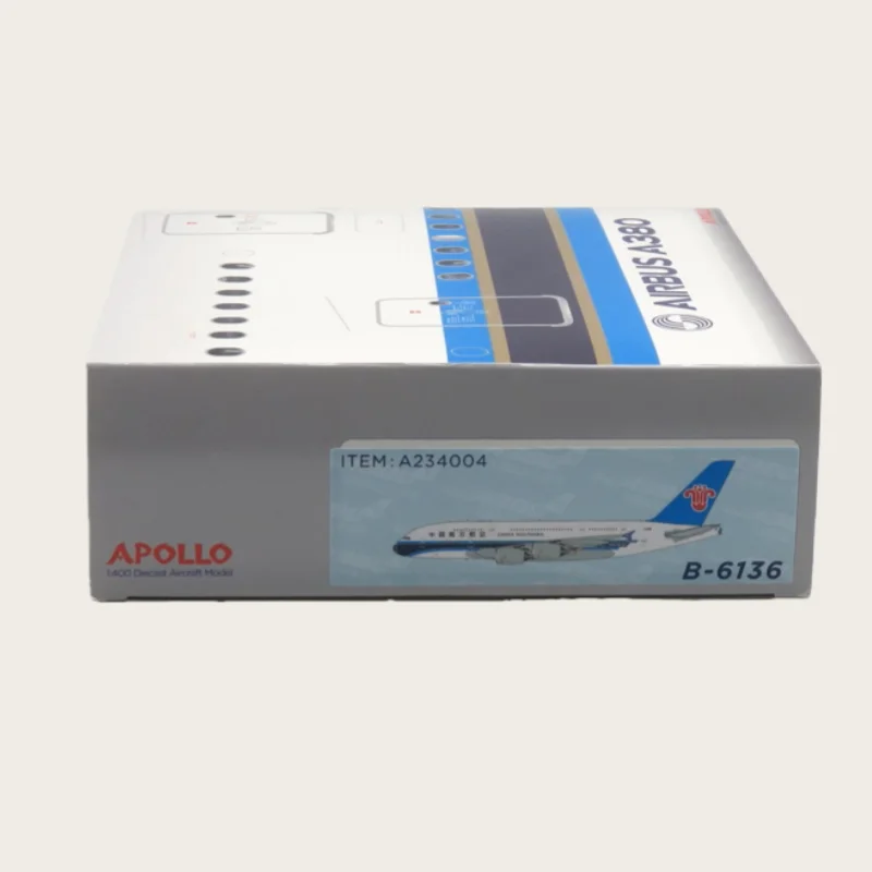 أبولو دييكاست 1/400 مقياس ايربوس سبيكة طائرة نموذجية ايربوس A380 B-6136 A234004 اللعب مع لعبة طائرة الصبي هدية صندوق