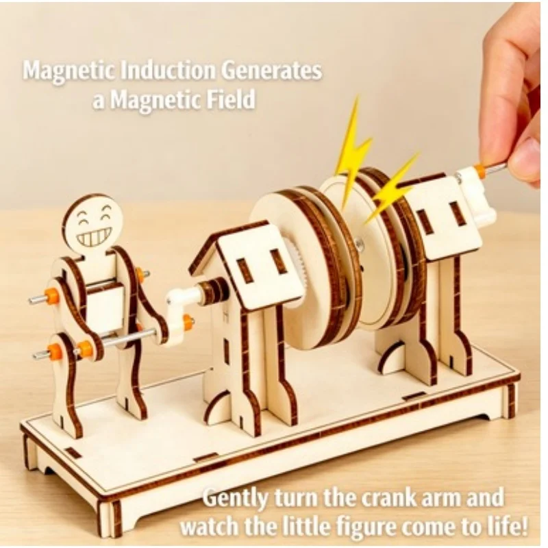 Kit d'expérimentation STEAM en bois à assembler soi-même avec coupleurs magnétiques, modèle de puzzle scientifique de physique, matériel de fabrication de jouets, cadeaux éducatifs créatifs