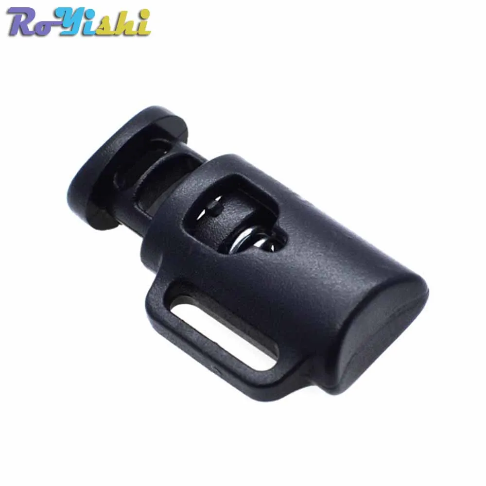 10pcs/pack Oval Kettle Plastic Cord Locks Toggle Stopper Black Toggle Clip For Bags Size:28mm*15.5mm*9mm