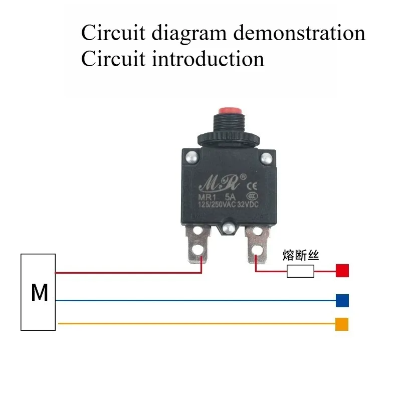 1Pcs Circuit Breaker+Waterproof CAP 3A,4A,5A,6A,7A,8A,10A,15A,18A,20A,25A,30A Thermal Switch Overload Protector Push Button