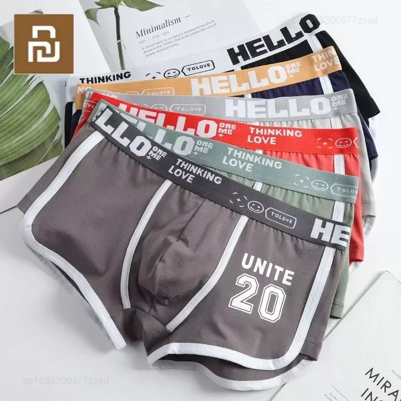 Xiaomi Huopaoshou Men\'s Underwear Boxer Shorts Panties Cotton Boxers Sports Comfort 3 Colors Mixing Soft Fashion Sports Casual