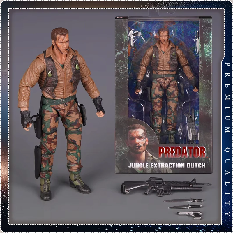 

Predator Arnold Governor Smoking Muddy Style Action Figure Model Home Desktop Decor Collectible Toy Ornament Fan Birthday Holida