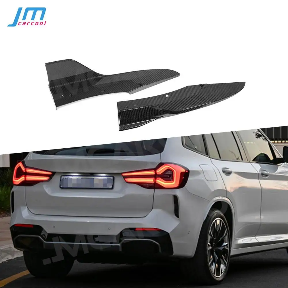 

2PCS Dry Carbon Fiber Car Rear Splitter Automotive Diffuser Wrap Angle for BMW iX3 G08i 2022 FRP BodyKit Bumper Protector Plate