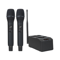 Wireless UHF Microphone System Designed for Events and For Karaoke Dual Channel Functionality with Adjustable Sound Levels