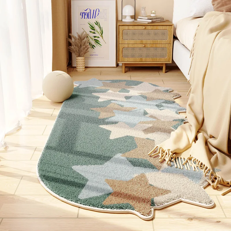 Light Luxury Carpet Wave Blue Ocean Home Decoration Children's Room Bedside Comfortable Soft Plush Floor Mat