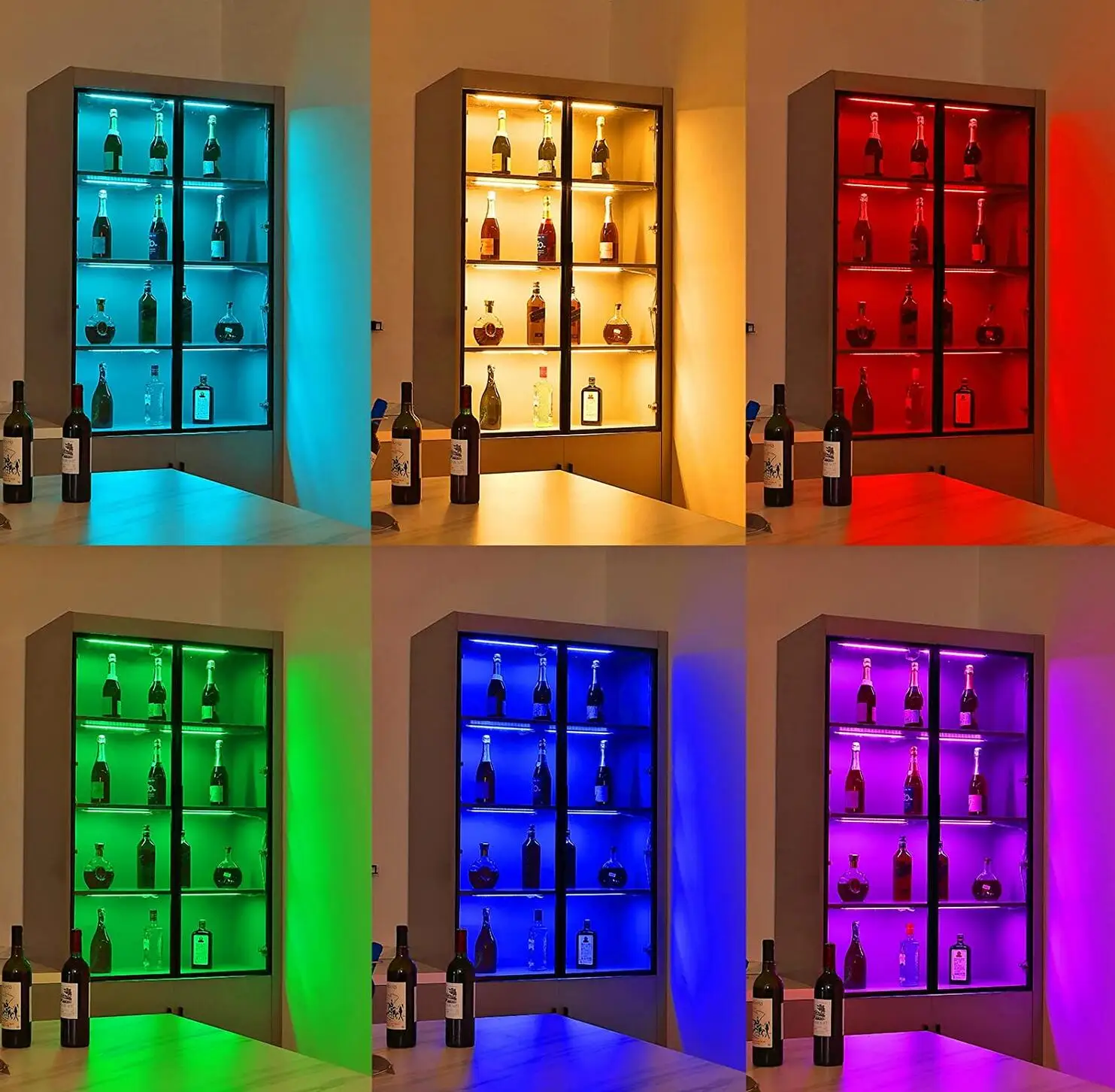 Lumières LED Ultra Minces, Éclairage d'Armoire, Tuya, Wifi, Smart 5050, RGB, Lampe Dimmable pour Cuisine, Garde-Robe, Luces Vitrina Room, DC 12V, 30cm