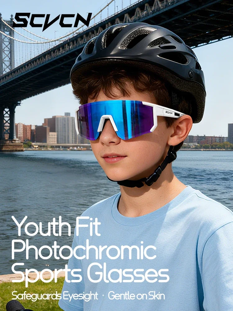 AliExpress SCVCN Kids Road Bikes Cycling Eyewear UV400 Goggles Photochromic Children Sports  Glasses Outdoor Cycling Teenager Sunglasses