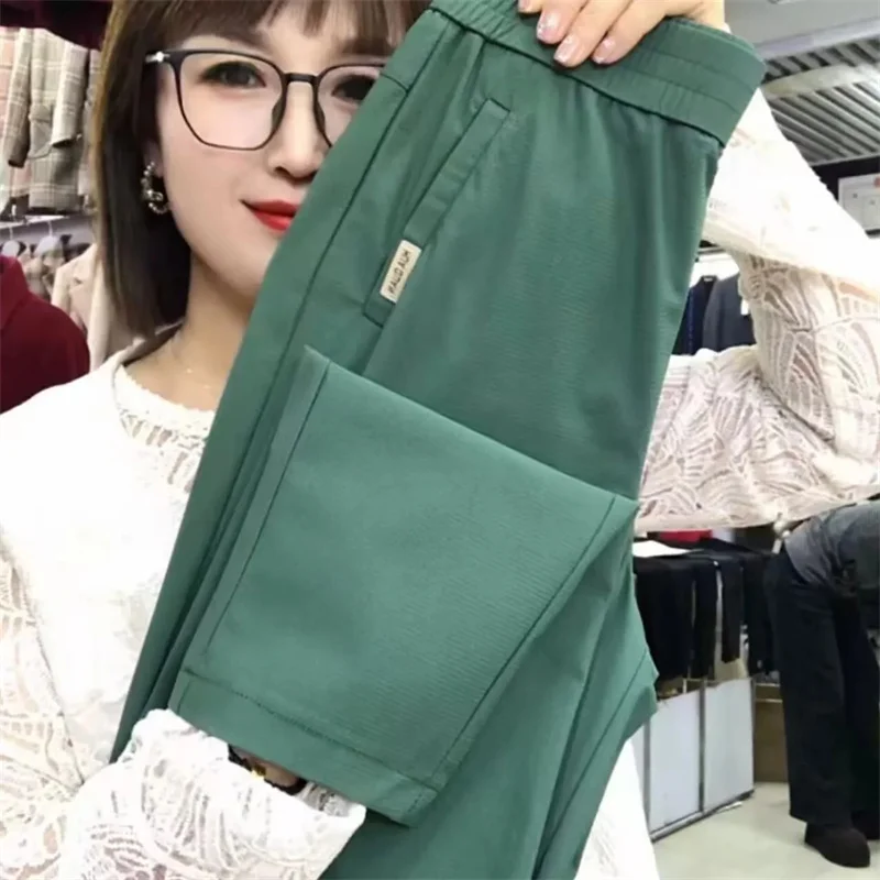 جديد 2025 السراويل النسائية الكورية الصيف واقية من الشمس رقيقة عالية الخصر عادية فضفاض تنفس السراويل الرياضية الإناث هارون السراويل السيدات