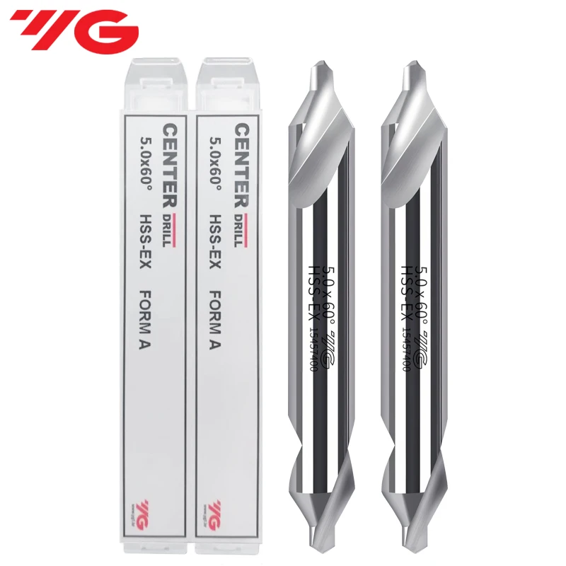 1 peça yg HSS-EX brocas centrais 60 graus broca perfuração de metal para metalurgia 1/1.5/2/2.5/3/4/5mm