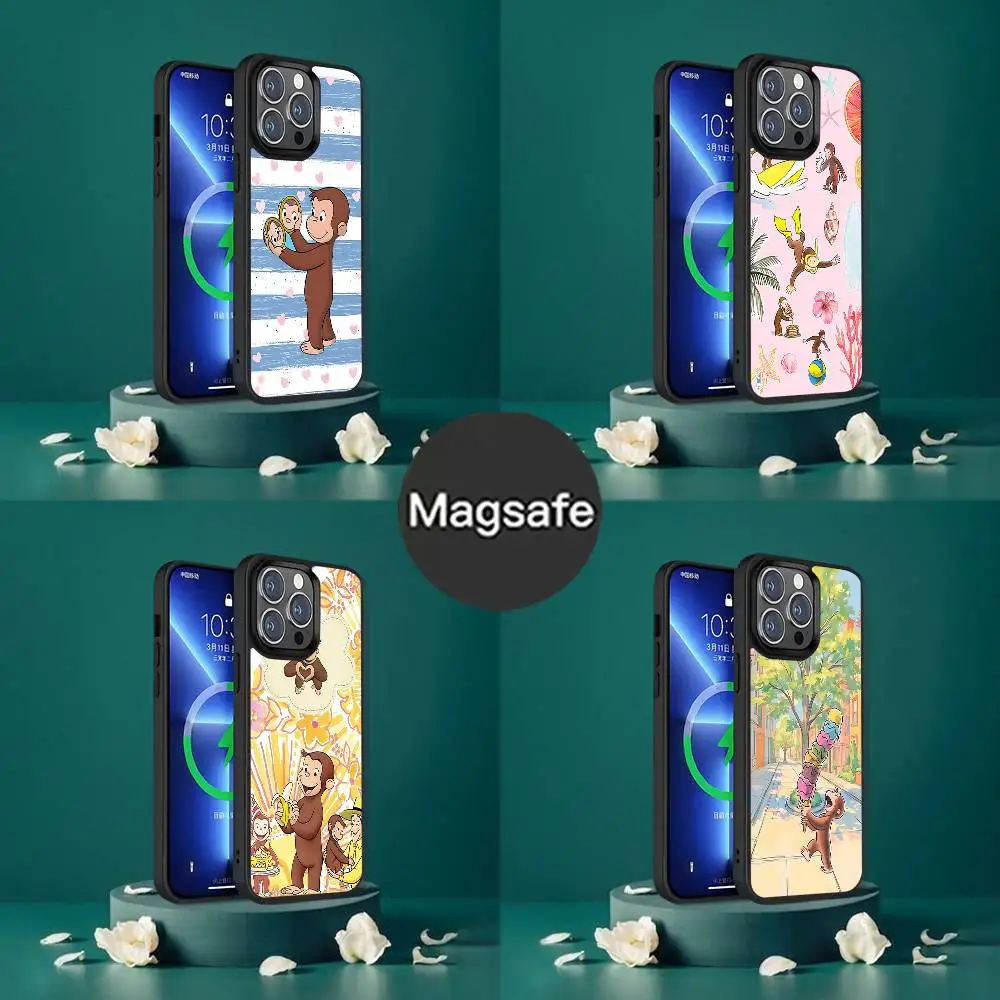 

Mokey C-Curious G-George Phone Case For iPhone 17,16,15,14,13,12,11,Pro,Max,Plus,Mini,SE4,E Magnetic Magsafe Wireless Charging