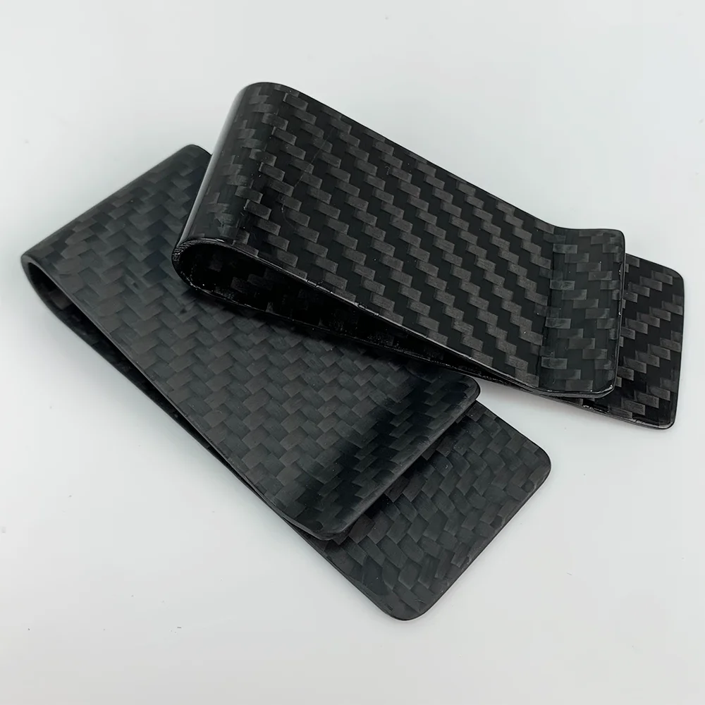 Wholsale Lightweight Slim 100% Carbon Fiber  Money Clip 28mm Mini Card Clips Holder For Men