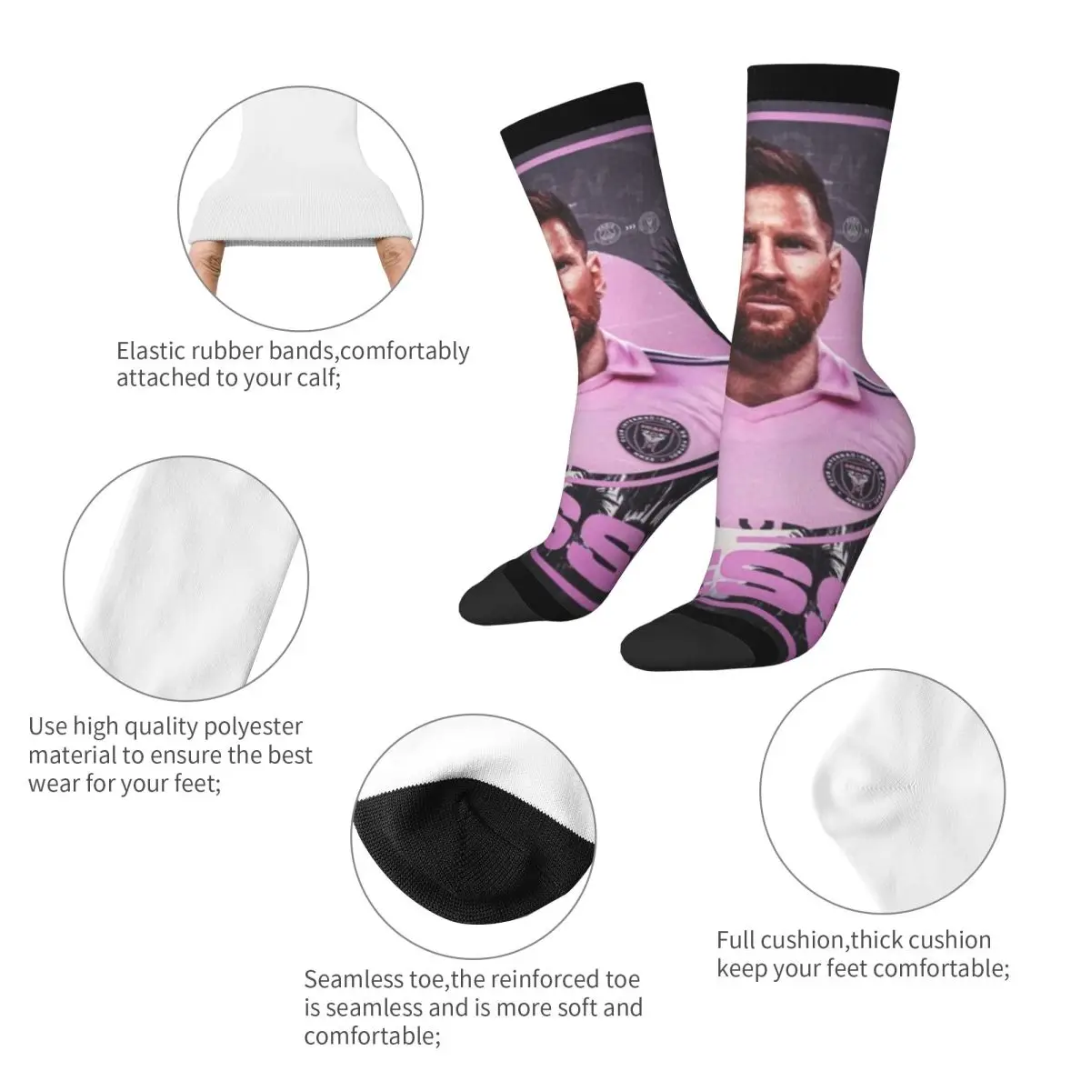 New Male Men Socks Crazy Messis 10 Football Argentina Sock Polyester Sport Women's Stockings Spring Summer Autumn Winter