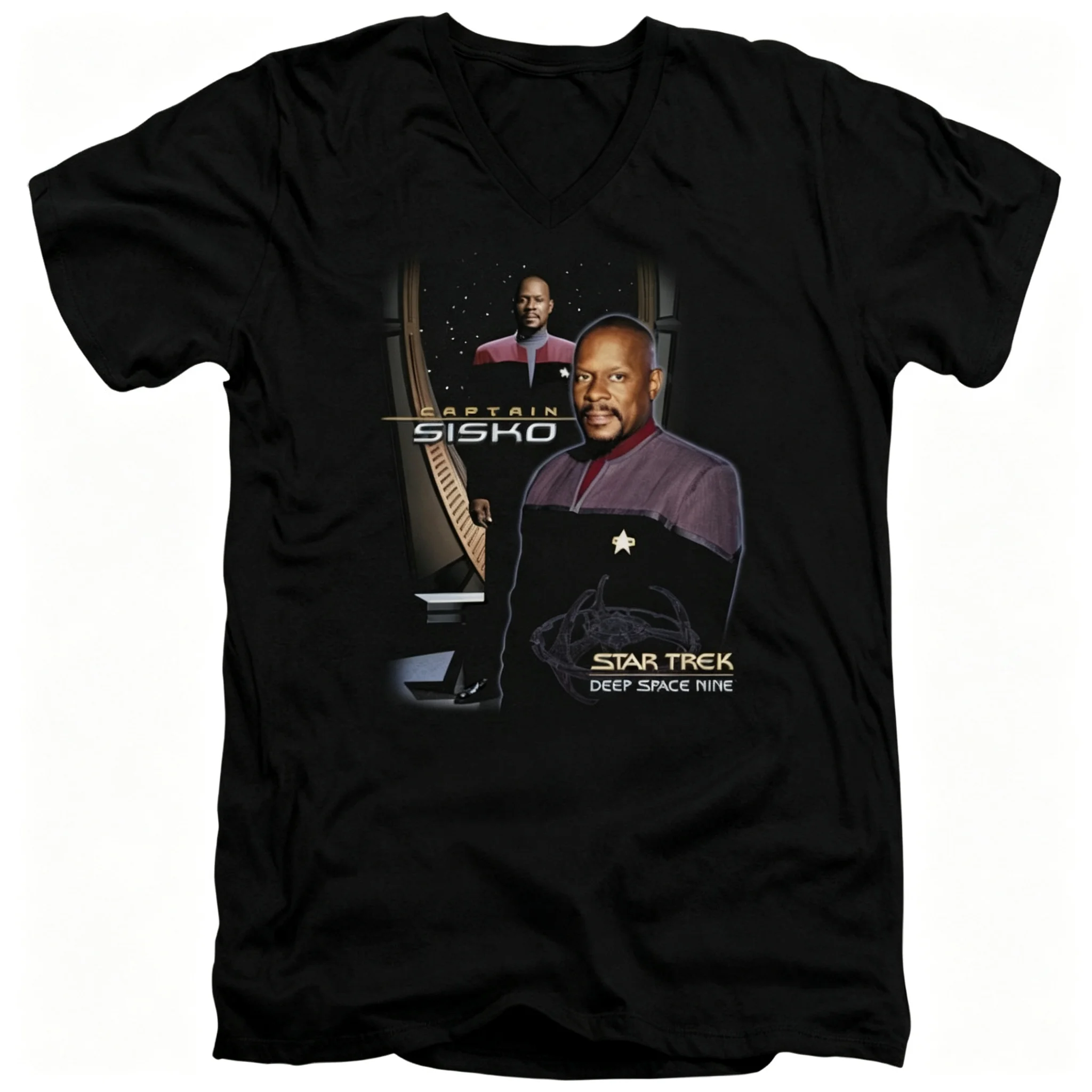 Star Trek Deep Space Nine Captain Sisko Black Shirts Summer New Women's Vintage Breathable Tee Streetwear Oversized Loose Casual