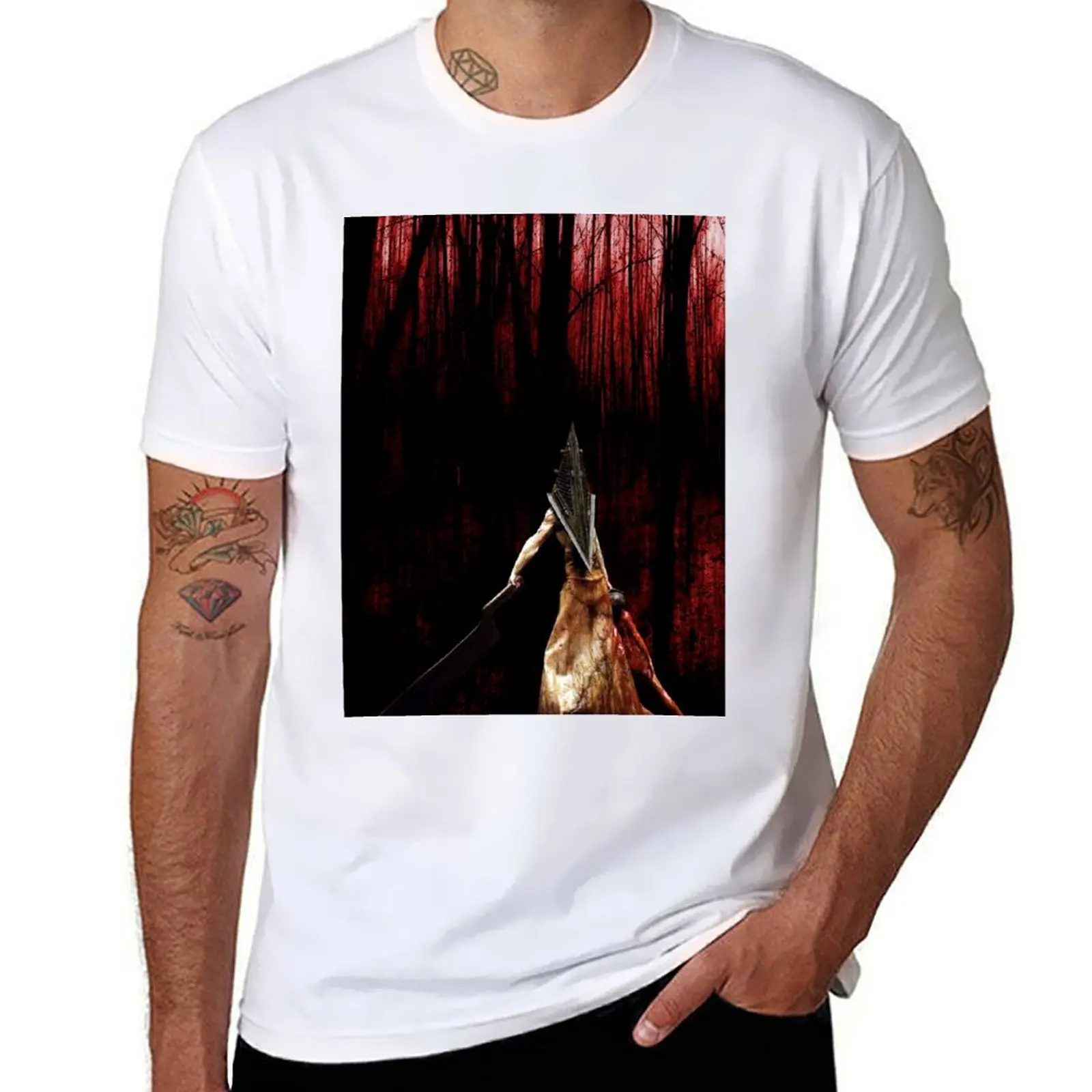 

Pyramid Head wish you a happy Halloween T-Shirt t shirts for man slim fit t shirt man casual T-Shirt