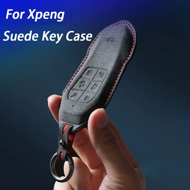 

Suede Leather Key Cover for Xiaopeng Xpeng X9 Anti-Wear Protection Case 3D Key Holder Simple Style