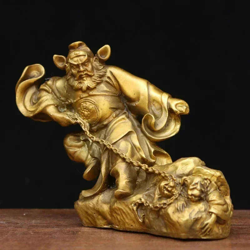 Copper Zhong Kui Beheading Ghosts Tianshi Ornaments Living Room Bedroom Lock Sculptures Crafts
