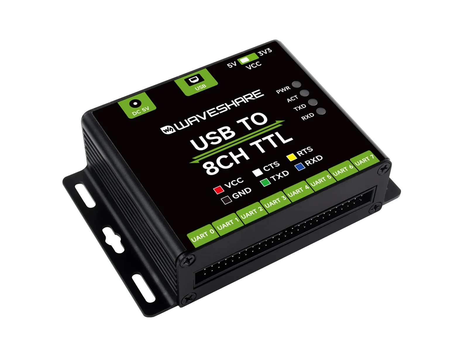 Picture 6: Waveshare Industrial USB TO 8CH TTL Converter, Support Mac, Linux, Android, Windows 11/10, USB to UART, Multi Devices