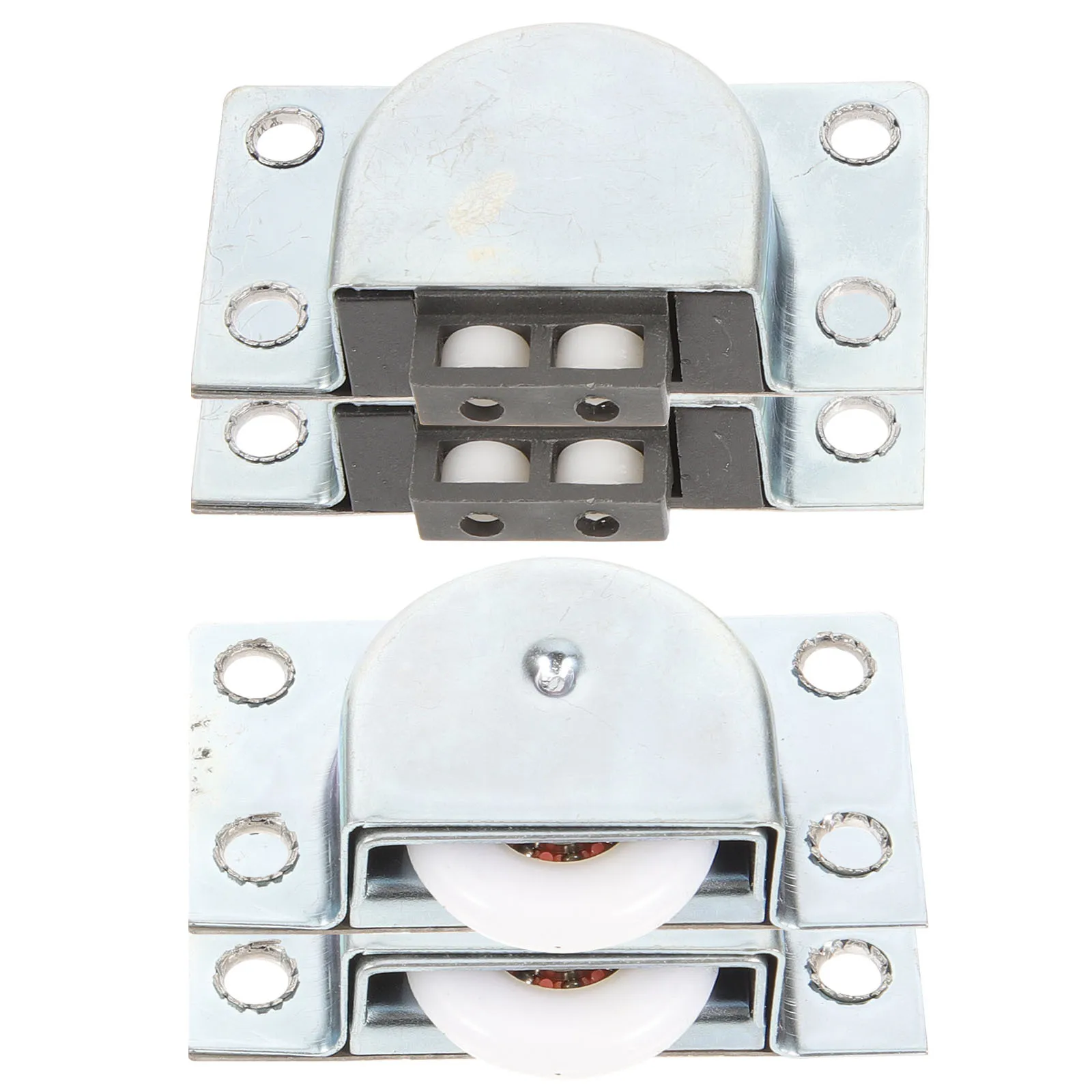 

4pcs Cabinet Sliding Door Rollers Replacement Kit Heavy Duty Wardrobe Wheels Smooth Glide Pulley Track Set For Furniture Closet