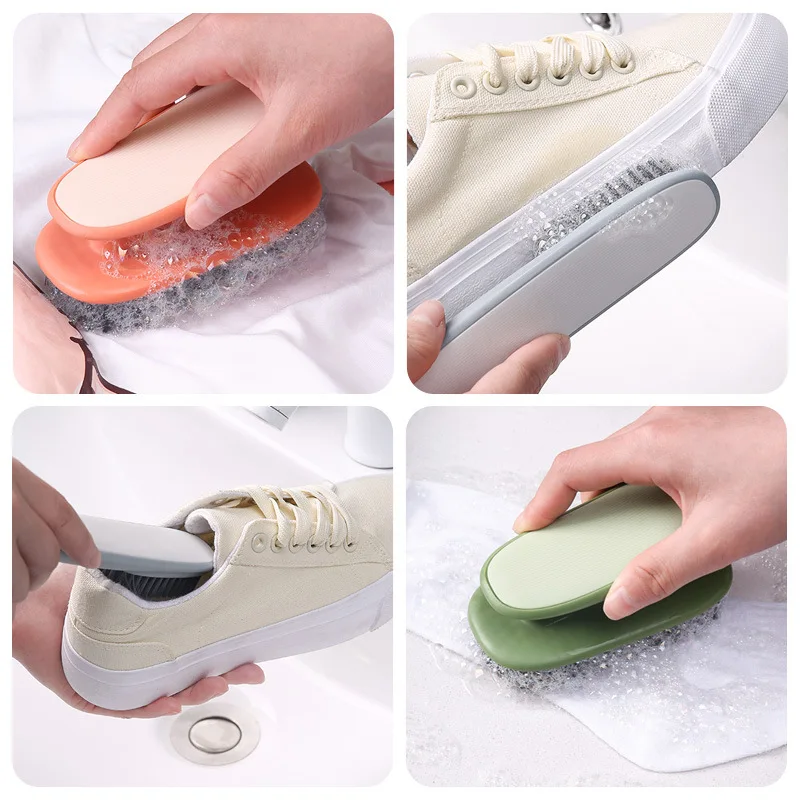 3247 Long Handle Shoe Brush Home Travel Brush Simple Contrast Color Laundry Portable Brush Shoe Cleaning Brush Laundry Brush Set