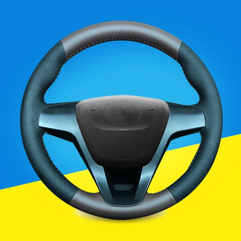 Custom Auto Braid Steering Wheel Cover for Lada Vesta 2015 2016 2017 2018 2019 Xray 2015-2019 DIY Hand Stitched Car Wheel Covers