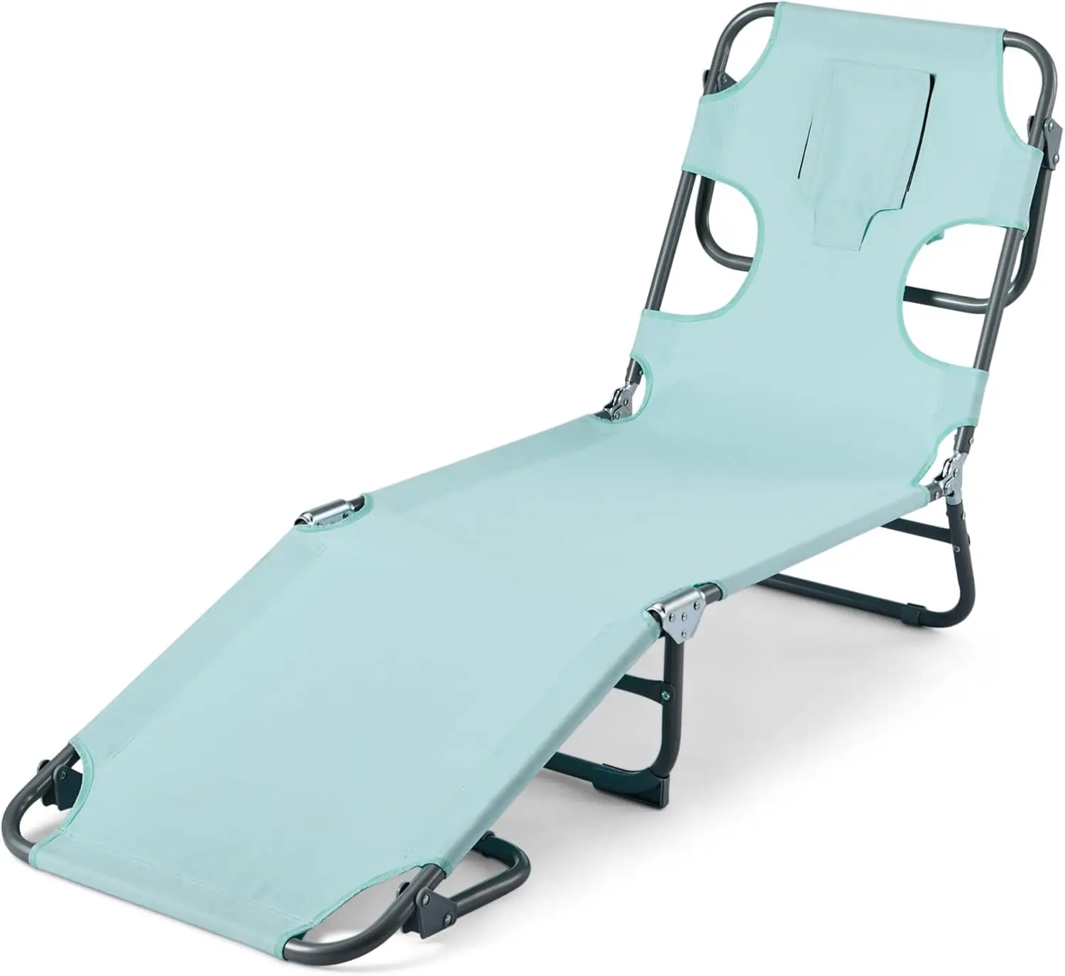 

Складное кресло для отдыха на открытом воздухе с регулируемой спинкой, синее, в индивидуальной упаковке