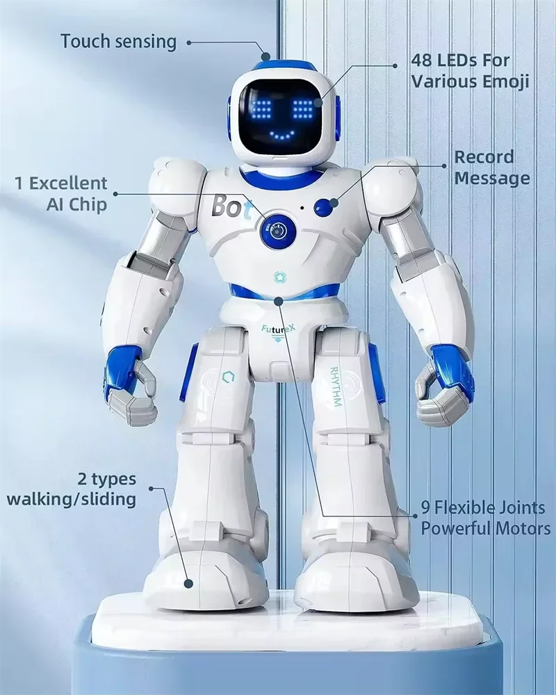 Smart AI pengendali jarak jauh interaktif Robot menari mainan elektronik cerdas pemrograman RC mainan robot untuk anak-anak