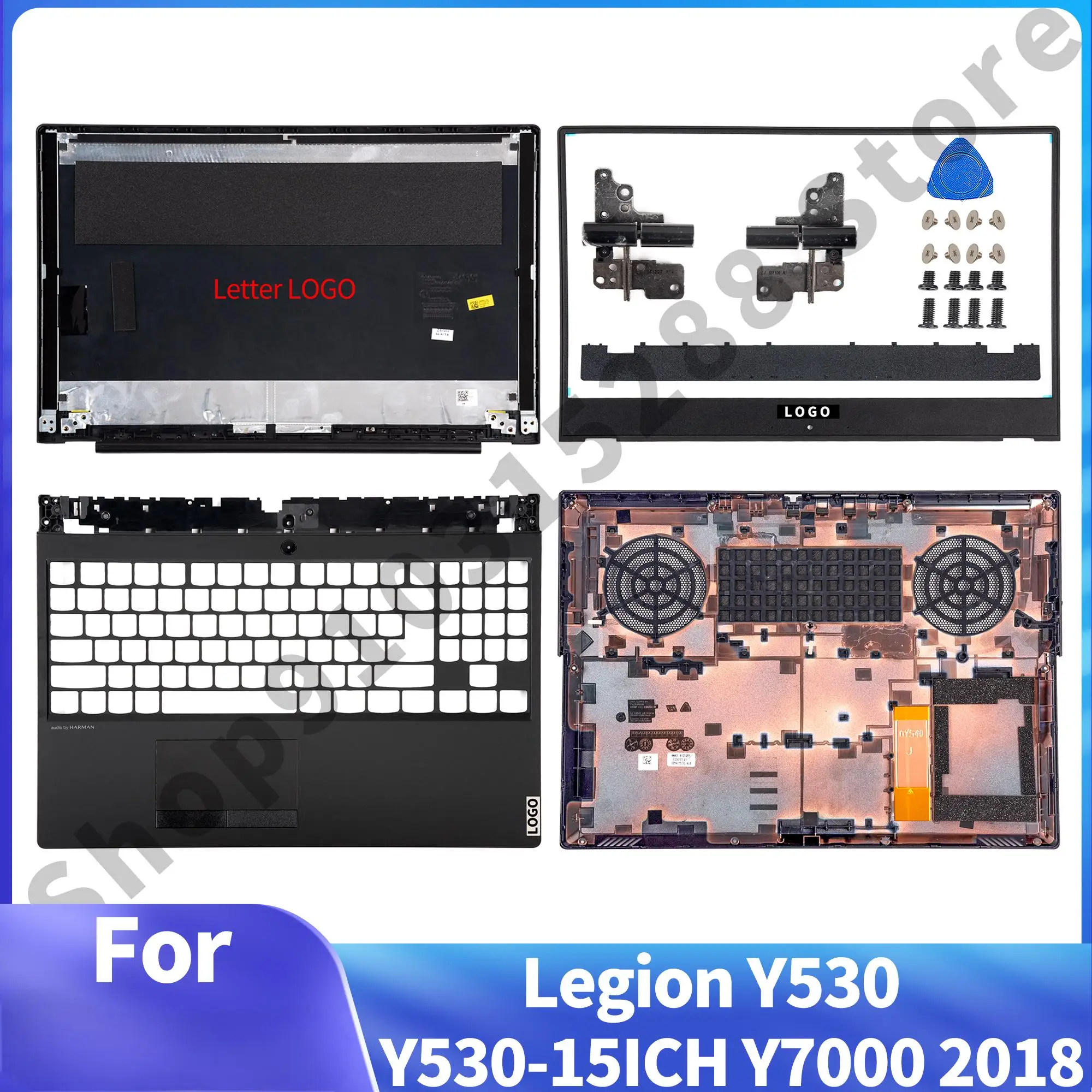 Novas peças de laptop para legion y530 Y530-15 Y530-15ICH lcd tampa traseira moldura frontal inferior base case 2018